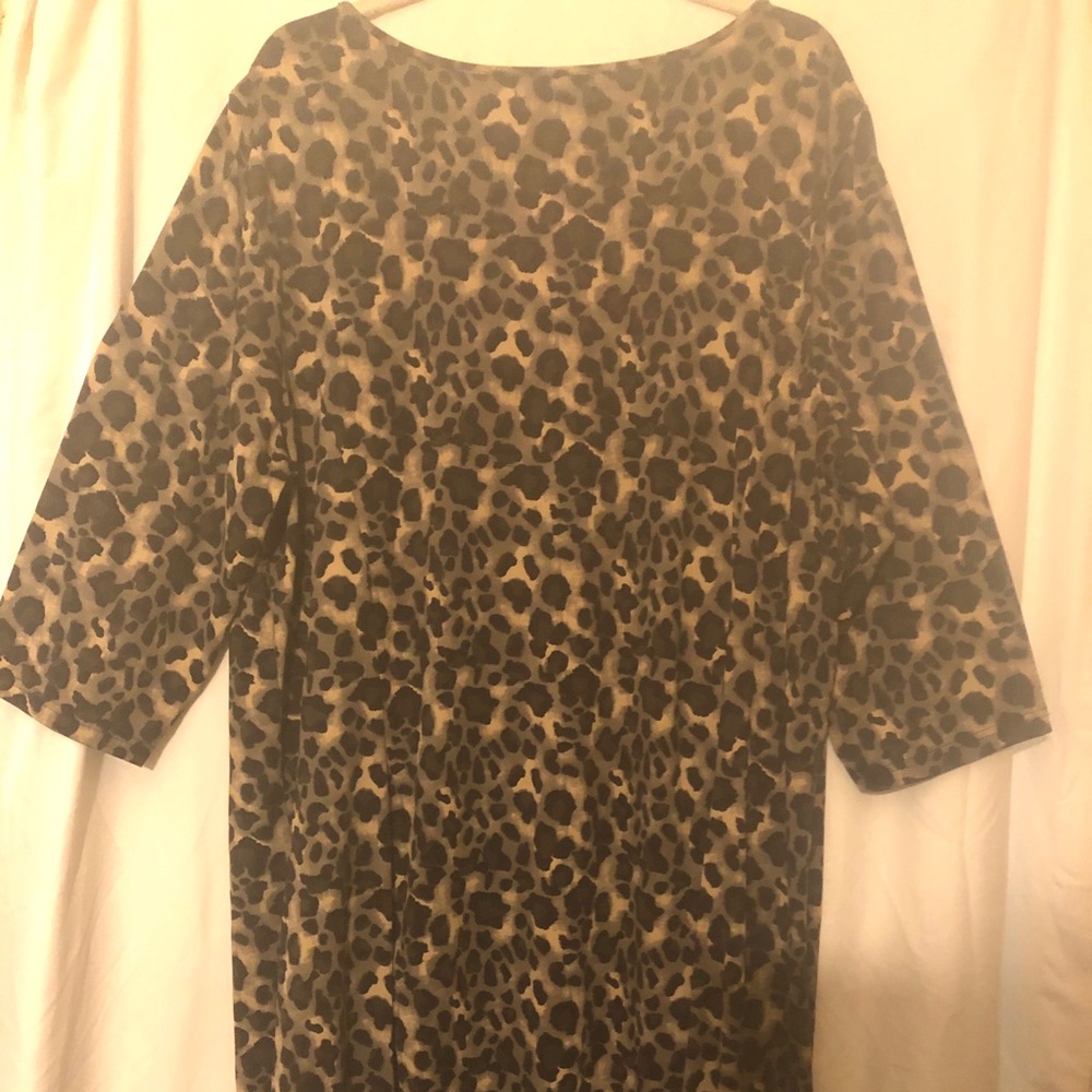 Animal Print Dress with 3/4 Sleeves